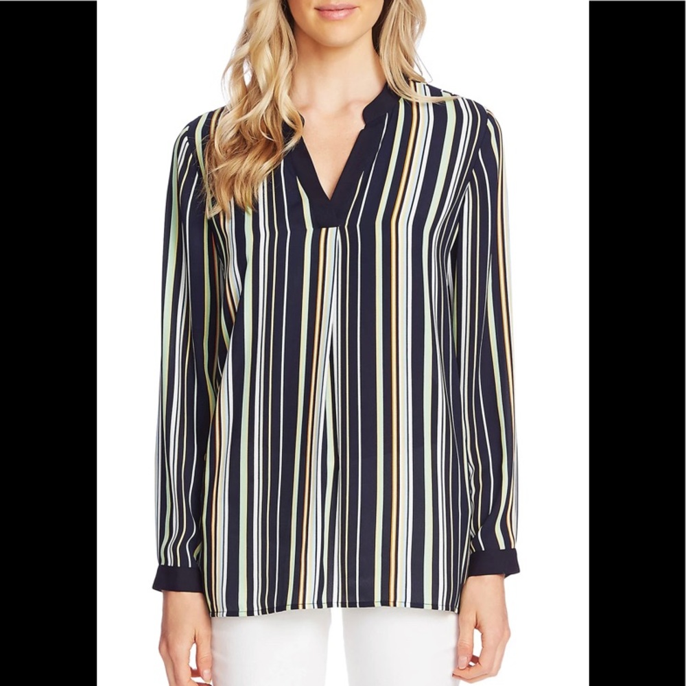 VINCE CAMUTO Womens Long Sleeve V Neck Tunic Top